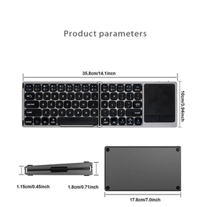Nouveau clavier portable sans fil BT ultra-fin pliable avec pavé tactile rechargeable pour téléphone portable et tablette - Product Image 6