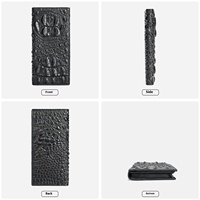 Portefeuille à motif crocodile pour homme-Portefeuille d'affaires en cuir véritable de haute qualité fait à la main avec fentes pour cartes multiples