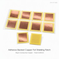 Patch carré en feuille de cuivre conductrice découpé sur mesure, adhésif 50U, pour blindage EMI et mise à la terre de puces PCB/IC électroniques