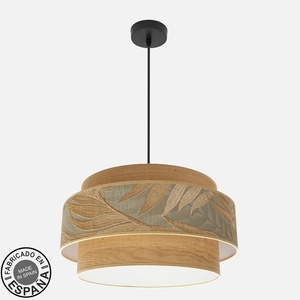 Lampada a sospensione nera/camel 3xE27, design moderno ed elegante, ideale per illuminare e decorare spazi interni. - Product Image 1