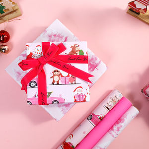 Papier d'emballage cadeau de luxe personnalisé en silicone enduit jetable en gros d'usine 43x300cm pour l'emballage - Product Image 4