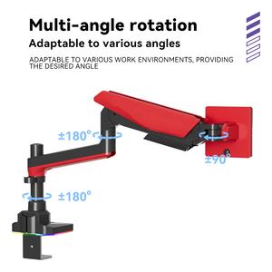 2025 nuevo Heavy-Duty Single Ultra Wide Gaming Hub negro rojo colorido <span class=keywords><strong>Monitor</strong></span> soporte de montaje 17-42 <span class=keywords><strong>pulgadas</strong></span> para monitores de juegos - Product Image 4