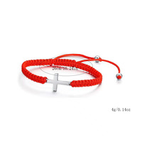 Nouveau bracelet croix en forme d'arc tissé à la main bricolage-collier porte-bonheur-accessoire de chaîne multicolore en acier inoxydable