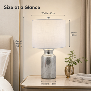 Lámpara de mesa moderna con pantalla de tela, metal y vidrio, bombilla E27, para dormitorio, mesita de noche, hotel, sala de estar, luz ambiental decorativa - Product Image 4