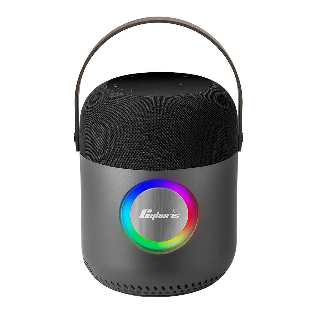 Speaker Portabel nirkabel 100W, Subwoofer dengan tombol Panel sentuh RGB lampu LED Bass dalam 360 suara sekitar TWS kartu TF U Dis
