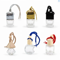 Diffuseur de parfum en verre suspendu pour voiture, 8 ml, design bouteille, avec cordon réglable, logo personnalisé, vente en gros