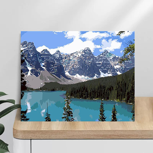Tự làm bức tranh bằng số cho người lớn hiện đại hồ núi hình ảnh phong cảnh Acrylic sơn vải phong cách cổ điển cho người mới bắt đầu - Product Image 6