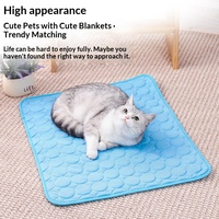 Tapis rafraîchissant pour animaux de compagnie avec logo personnalisé, respirant, matelassé à cercles, plusieurs tailles, couleur unie, non toxique, sûr pour l'été