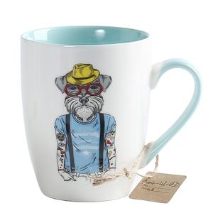 <span class=keywords><strong>Taza</strong></span> animada ecológica personalizada dibujos rosas corte de perro divertido café novedad <span class=keywords><strong>Taza</strong></span> de cerámica blanca para regalo de cumpleaños para niños - Product Image 3