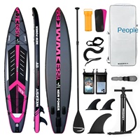 Planche à pagaie gonflable portable personnalisée de qualité supérieure, conception sur mesure en 3 jours, prix d'usine, en PVC, 3 ailerons, 13 kg, légère, pour lacs