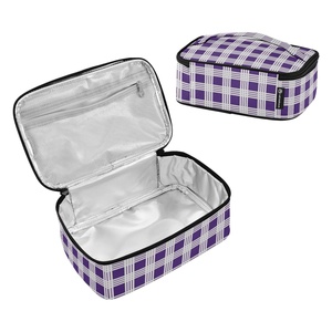 Porte-plat isotherme réutilisable pour barbecue extérieur, motif Palaka Hawaïen violet, petit format, pour pique-nique et transport de plats chauds - Product Image 1