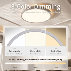 Modern Smart LED Ceiling Light Dimmable with <b>Remote</b> Control Ultra Thin 3CCT Changeable Backlit Ambient Lamp for Living Room - Product Image 3