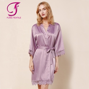Pijamas de Satén de Seda con Encaje, Color Verde Salvia, para Novia, Damas de Honor y Niñas, para Fiestas de Boda, FUNG 3031 - Product Image 5