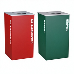 Poubelle de recyclage en <span class=keywords><strong>métal</strong></span> commerciale pour hôtel et restaurant - Poubelle de séparation des déchets écologique debout, rangement pour cuisine et salle de bain - Product Image 1