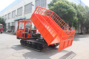 Chariot tout-terrain à chenilles avec garde-corps surélevé, roues fixes, transporteur, benne à chenilles 5T, moteur diesel - Product Image 2