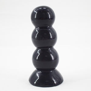 Luuk 14.5Cm 5.7 "Korte Anal Plug Dia 4.5Cm Dikke Butt Plug 3 Ballen Kraal Vormige Zwarte Pvc Anale Kralen Plug Dildo Met Zuignap - Product Image 1
