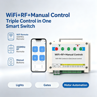 Módulo de Control Inteligente Inalámbrico WiFi+RF de 220V y 10A de KONST Factory Supply para Farolas, Puertas Correderas y Actuadores Lineales