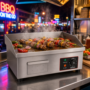 High Efficiency Electric <b>Flat</b> <b>Top</b> <b>Griddle</b> with Precise Temperature Control 3000W Stainless Steel <b>Griddle</b> for Restaurant Hotel - Product Image 1
