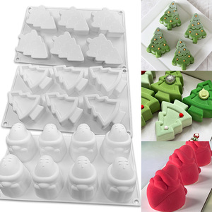 Moule en silicone 3D pour arbre de Noël, grand moule à pâtisserie à 8 cavités pour mousse, gelée, <span class=keywords><strong>chocolat</strong></span>, glaçons, fabrication de bombes de <span class=keywords><strong>bain</strong></span> - Product Image 1