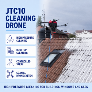 Dron de Limpieza Autónomo con Lavadora a Presión, Sistema de Mantenimiento de Ventanas en Altura para Instalaciones Industriales - Product Image 1