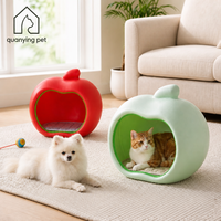 Lit pour chien en résine lavable écologique en forme de pomme, 4 saisons, confort optimal par tous les temps, pour chiens et chats de petite race, sans assemblage