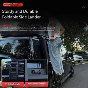 Amélioration des modifications extérieures - <span class=keywords><strong>Rampe</strong></span> latérale pliante en aluminium pour échelle latérale de voiture, compatible avec les accessoires BYD Equation Ti7. - Product Image 3