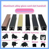 Aluminiumlegierung 30 Modernes Minimalistisches Bodenmontiertes Treppengeländer Sehr Schmaler Kartensteckplatz Villa-Geländerzubehör Schweißfrei