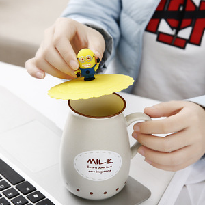Wholesale Modern Design Silicone Cup Cover and Lid Wholesale Carton Style <b>Drinkware</b> <b>Accessories</b> for Tea Coffee Cups - Product Image 2