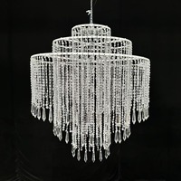 Lustres de mariage en acrylique et perles de cristal, rideau suspendu pour toile de fond, décoration de plafond pour mariage, fête, événement, banquet