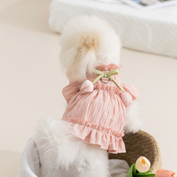 Robe de luxe légère en polyester pour chien et chat, coupe princesse, plissée tulipe, lavable, populaire, pour printemps/été, vêtements pour animaux de compagnie Teddy