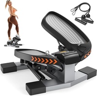 Steppeur d'escalier Besster, Mini-stepper/Twist-stepper pour l'exercice à domicile, Appareil de step avec bandes de résistance pour un entraînement complet du corps