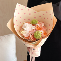 Papier Kraft à pois crème, style coréen, papier d'emballage pour fleurs, matériaux d'emballage floraux élégants, fournitures de fleuriste durables, emballage
