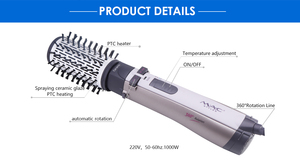 <span class=keywords><strong>Brosse</strong></span> à cheveux <span class=keywords><strong>rotative</strong></span> ionique en céramique MAC Electric 3 en 1, séchage automatique, bouclage, volumisation, <span class=keywords><strong>1000W</strong></span>, température multi-vitesses - Product Image 4