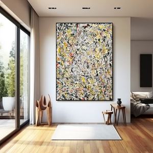 Peinture à l'huile abstraite personnalisée peinte à la main sur toile, décoration murale pour cadeau de pendaison de crémaillère et décoration intérieure - Product Image 1