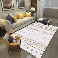 Tapis de chambre à coucher en velours cristal imprimé, style nordique marocain, simple, monobloc, lavable, pour la maison, livraison directe