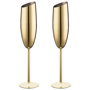 <strong>Wholesale</strong> Gold Popular Custom Stainless Steel Metal Wine Glass <strong>Champagne</strong> <strong>Flute</strong> Goblet for Chateau Malartic Lagraviere - Product Image 5