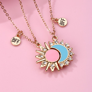 Regalos de Cumpleaños para Chicas, Juego de 2 Collares Magnéticos de Aleación con Diseño de <span class=keywords><strong>Sol</strong></span> y Luna, Joyería de Moda para Mujer - Product Image 6