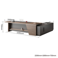 Bureau en bois haut de gamme pour PDG | Bureau de direction avec serrure à combinaison | Bureau moderne facile à assembler