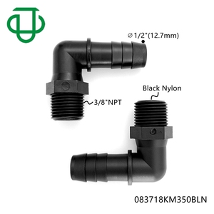 Nylon Màu Đen <span class=keywords><strong>3</strong></span>/<span class=keywords><strong>8</strong></span> "Nam <span class=keywords><strong>Npt</strong></span> X <span class=keywords><strong>1</strong></span>/<span class=keywords><strong>2</strong></span>" Hose Barb Chủ Đề Adapter Thẳng 90 Độ Khuỷu Tay Ống Nhựa Threaded Ống Phù Hợp - Product Image 3