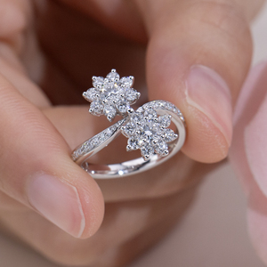 Messi Jewelry MSR-2129 14K Gold Round Shape Fancy Design Fashion <b>Rings</b> Lab Grown <b>Diamond</b> <b>Ring</b> for Women - Product Image 4