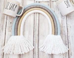 Handmade Happiness Chunky Fiber Rainbow. Wall hanging <b>decor</b> - Product Image 1