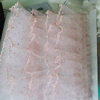 Pita Renda Polkadot RYL dengan Rumbai Putih dari Bahan Chiffon untuk Kerajinan Jahit