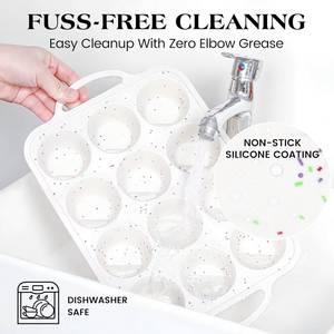 MUYULINS factory 12-cup <b>pan</b>, metal reinforced frame, regular size, with <b>handle</b>, non-stick silicone cake mold - Product Image 4