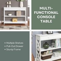 Convenience Concepts Table console en bois à 1 tiroir Oxford, 39,5 pouces, design moderne style ferme, pour salon, salle à manger, entrée, cuisine