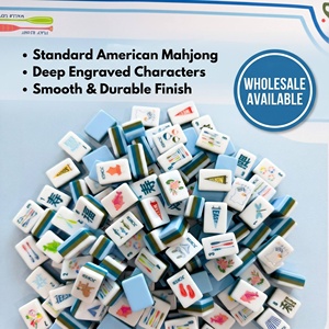 Tuiles de Mahjong en Acrylique de Luxe Moderne HIMORE Bleu Américain 4 Couches Gravées sur Mesure pour le Divertissement et le <span class=keywords><strong>Poker</strong></span> - Product Image 3