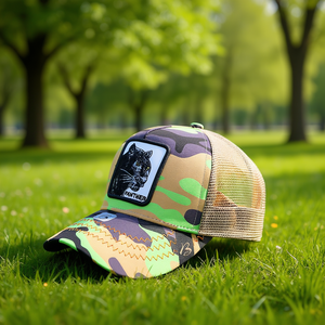 Casquette de camionneur Panthera en tissu maillé, 6 panneaux, respirante, unisexe, pour adulte, décontractée, printemps-été - Product Image 2