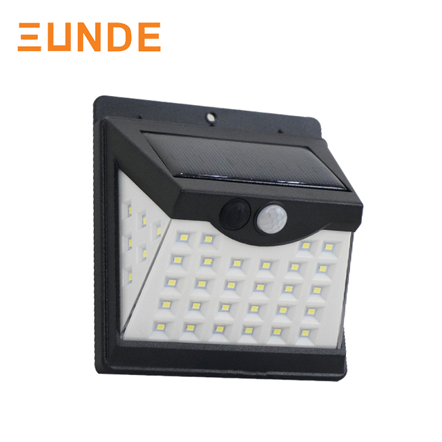 201 LED Solar Wall Light with PIR Motion Sensor IP65 Waterproof Modern Design 6000K Daylight for Outdoor Garden Use