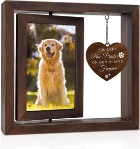 JUNJI 4x6 Rotating Wooden Picture Frame Dog Memorial <strong>Gifts</strong> <strong>for</strong> Loss Cat Bereavement <strong>Remembrance</strong> <strong>Gift</strong> <strong>Pet</strong> Caskets &amp; Urns - Product Image 2