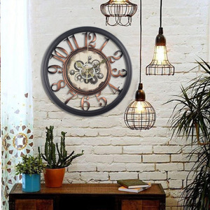 Reloj de Pared de Cuarzo de Estilo Europeo-Americano, Vintage, de Plástico, con <span class=keywords><strong>Hora</strong></span> Mundial, Visualización de 24 Horas, Moderno, Simple, Elegante y Decorativo - Product Image 3