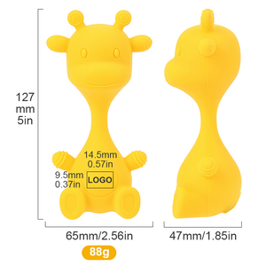 <span class=keywords><strong>Hochet</strong></span> sensoriel en <span class=keywords><strong>silicone</strong></span> <span class=keywords><strong>personnalisable</strong></span> de qualité alimentaire pour bébés, motif girafe, jouet de dentition pour enfants - Product Image 6